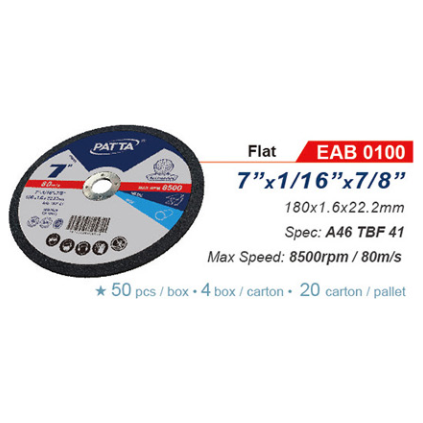 Patta EAB 0100 Flat Cut Off Wheel 7 Patta EAB 0100 Flat Cut Off Wheel 7